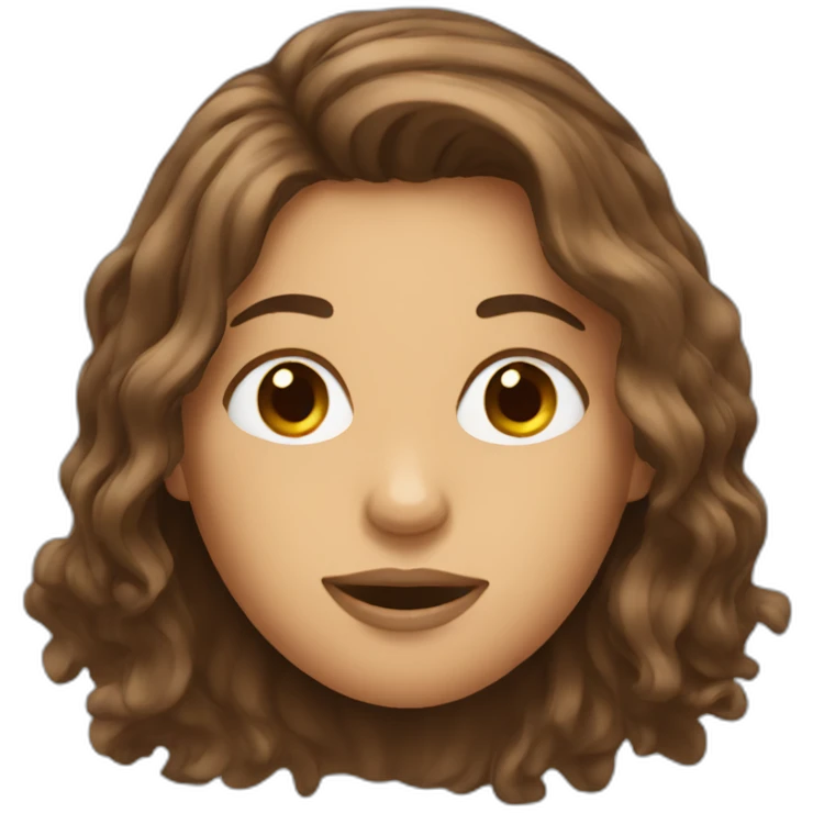 Messy long brown hair woman emoji