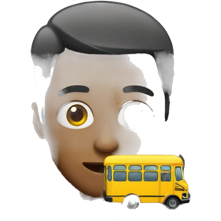 a man eating bus emoji