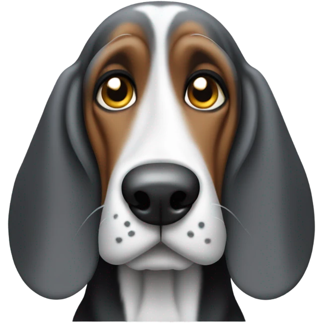 gray and black basset hound emoji