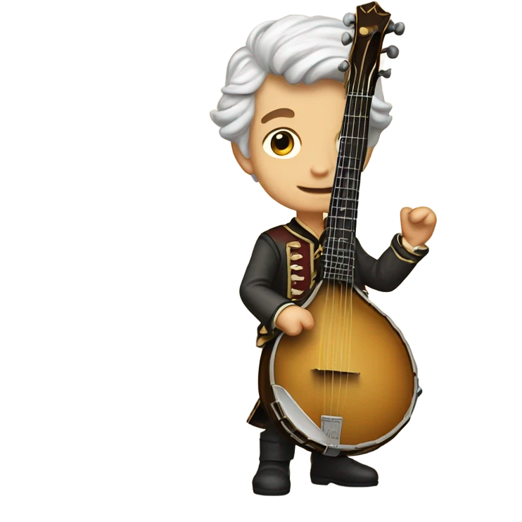 Wolfgang Mozart chibi standing young 5-string banjo emoji