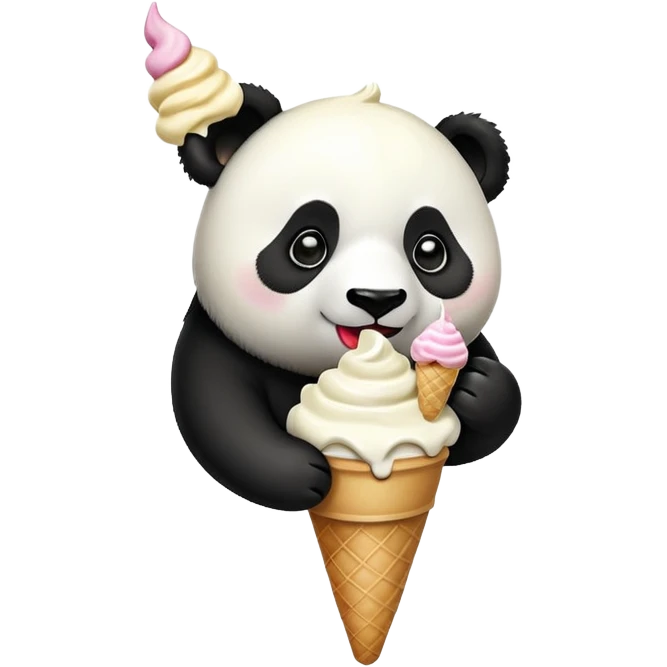 Panda eating ice cream emoji