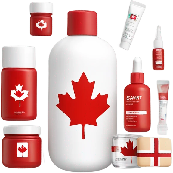 a canada flag mix with skincare emoji