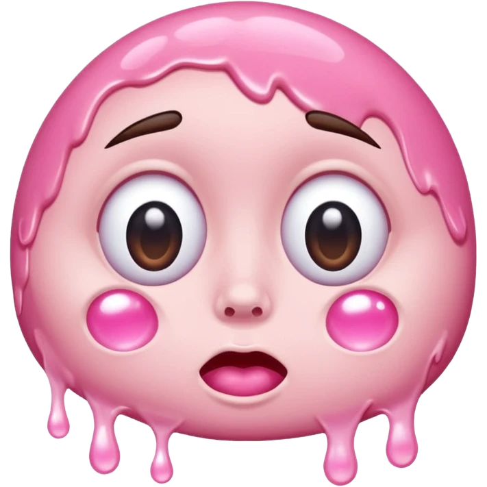 rolling eyes with bubble gum drips emoji