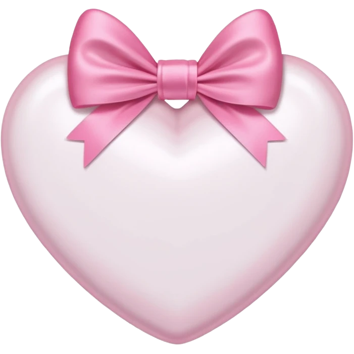 An iPhone emoji White Heart with a Pink bow wrapped around it's center emoji