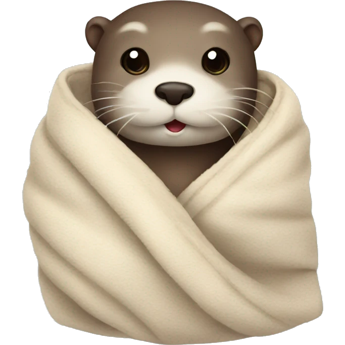 otter cozy in blanket emoji