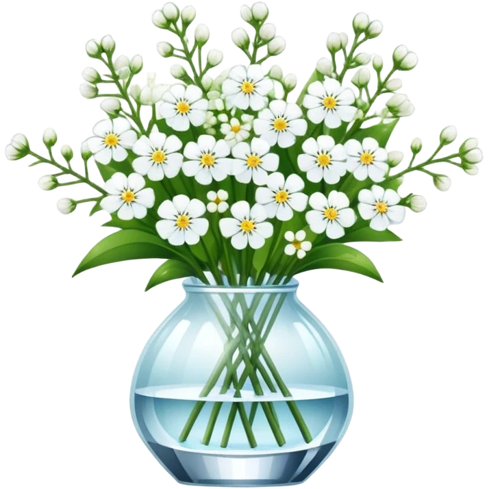 Bouquet Gypsophila in crystal vase emoji