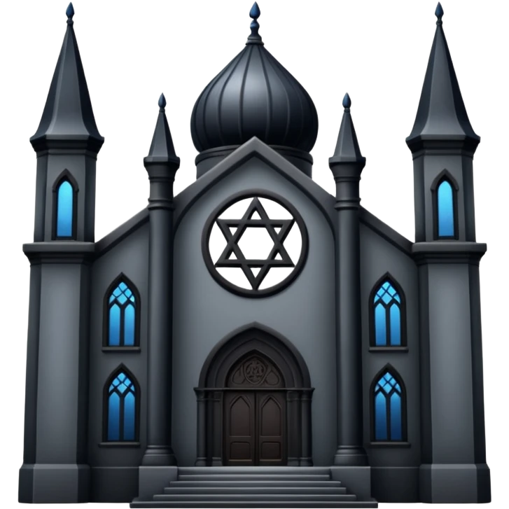 jewish synagogue in dark goth aesthetic style emoji