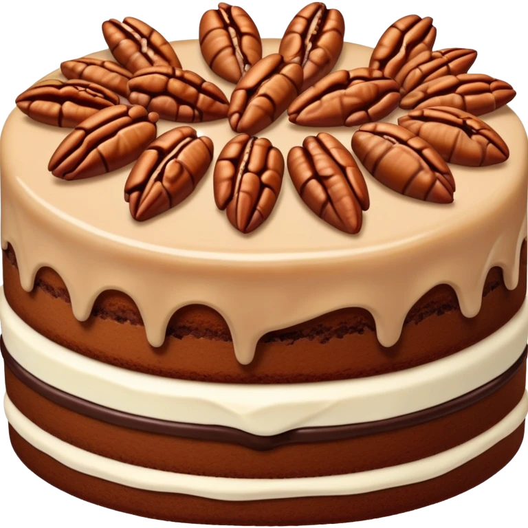 Caramel pecan and chocolate cake  emoji