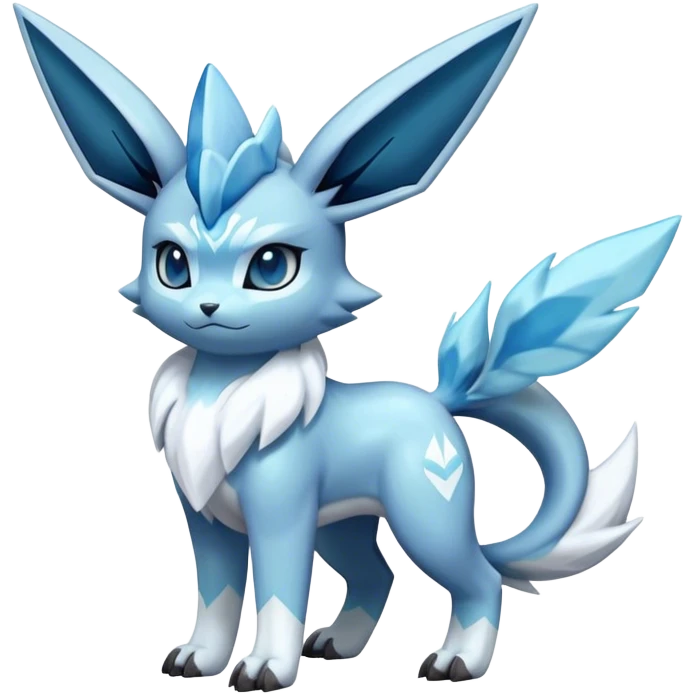Fluffy Glaceon-dialga-hybrid, full body emoji