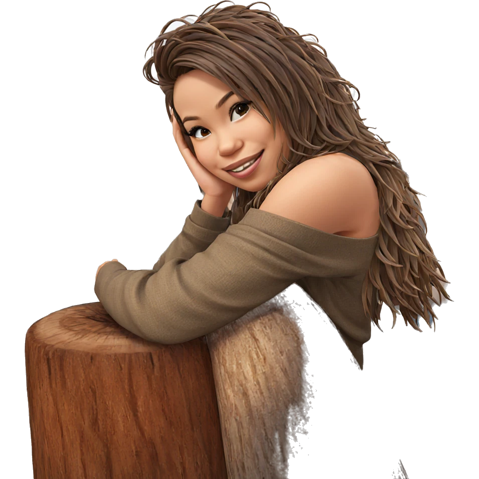 smiling girl under a tree emoji