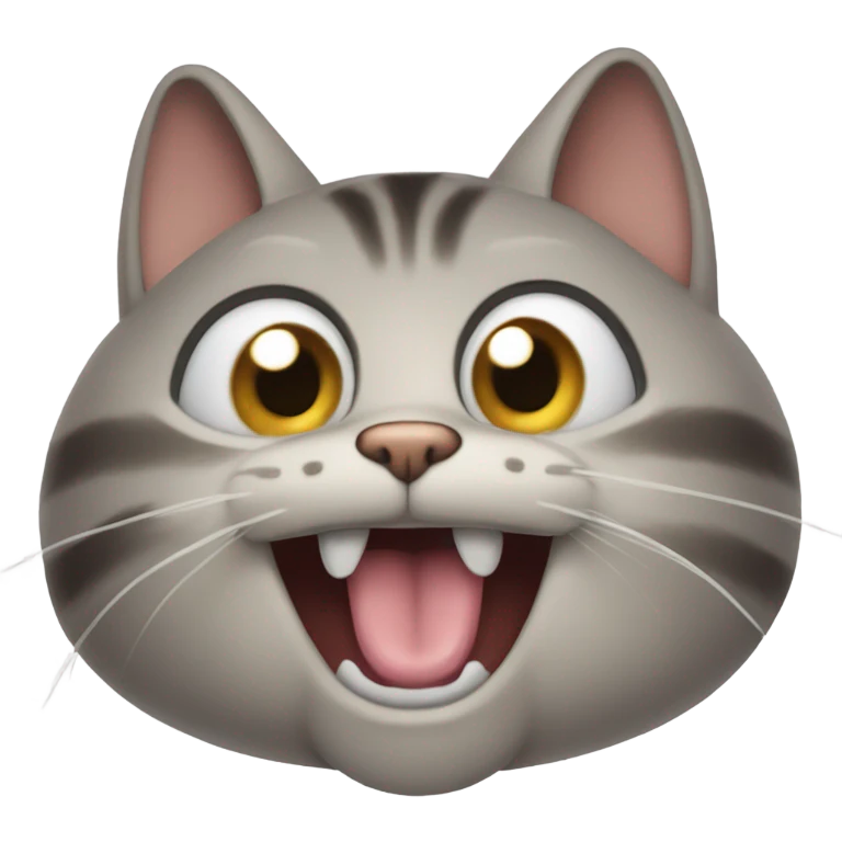 Cat with funny face emoji