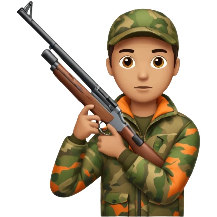 Male Hunter shooting a shotgun emoji