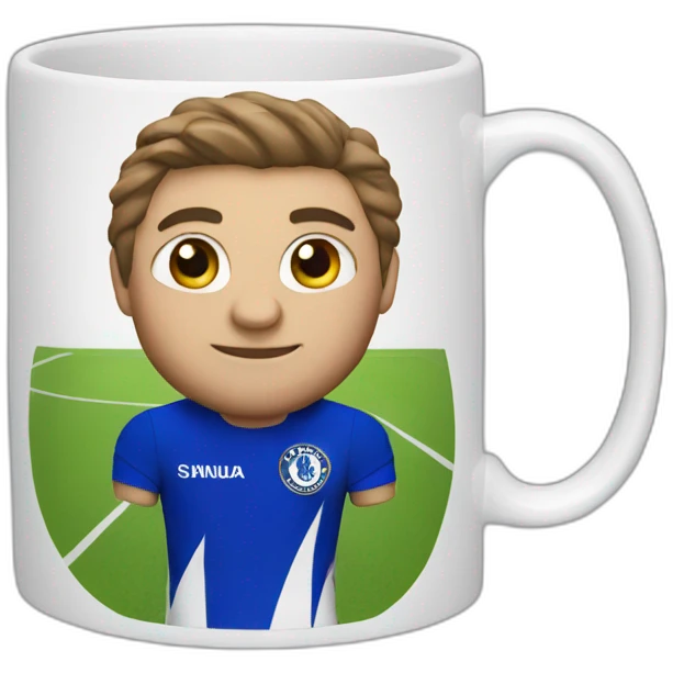 mug in a chelsea kit emoji
