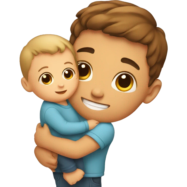 Boy holding baby in arm emoji