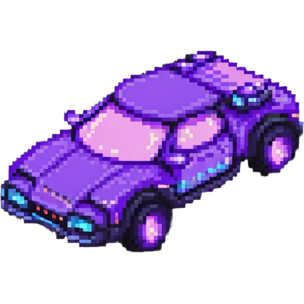 Hover car with purple glow emoji