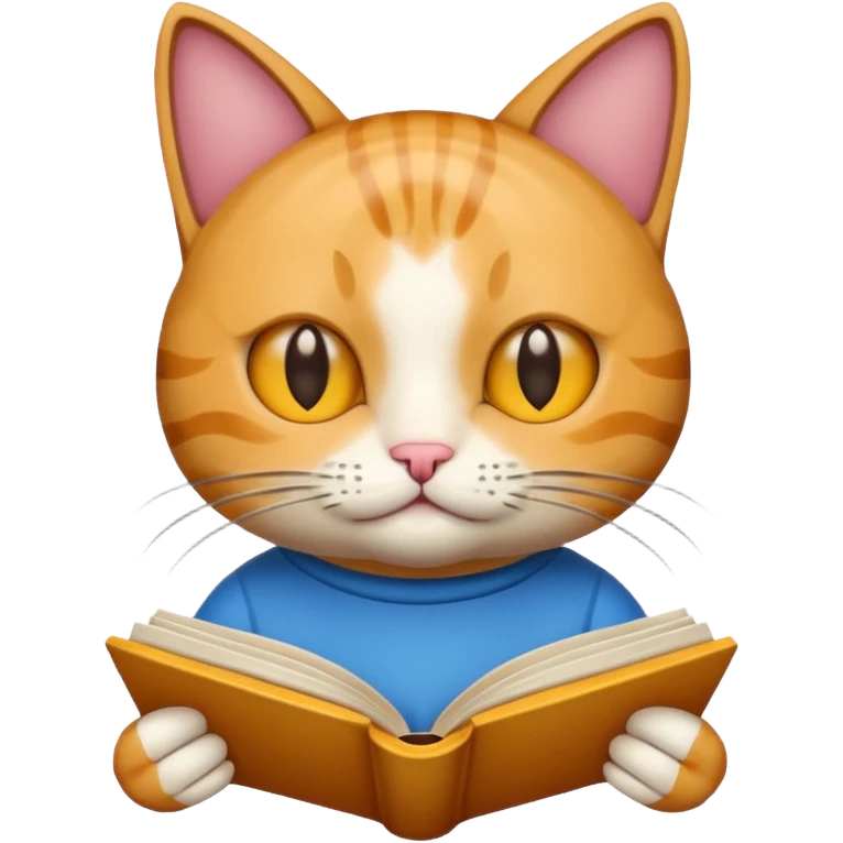 Cat reading book emoji