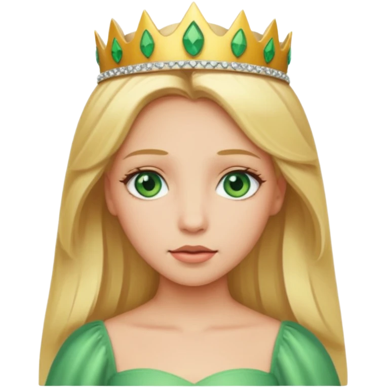 Princess with blonde hair and green eyes saying “save me” emoji