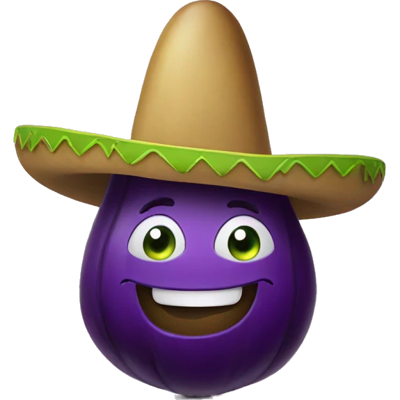 Eggplant with sombrero emoji