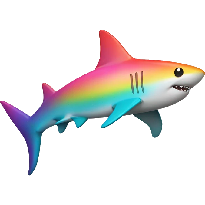 rainbow color shark emoji
