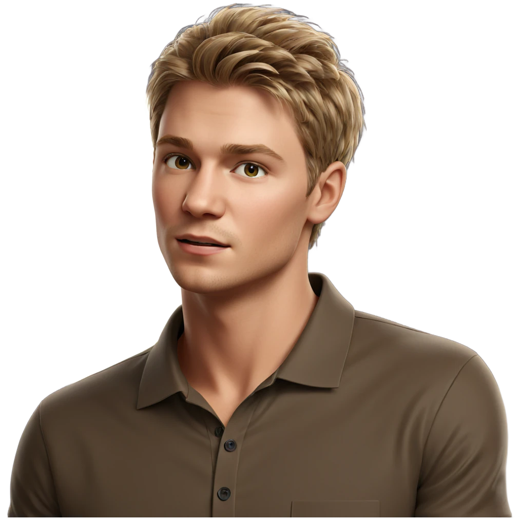 realistic portrait of young man emoji