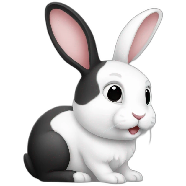 Black and white rabbit emoji