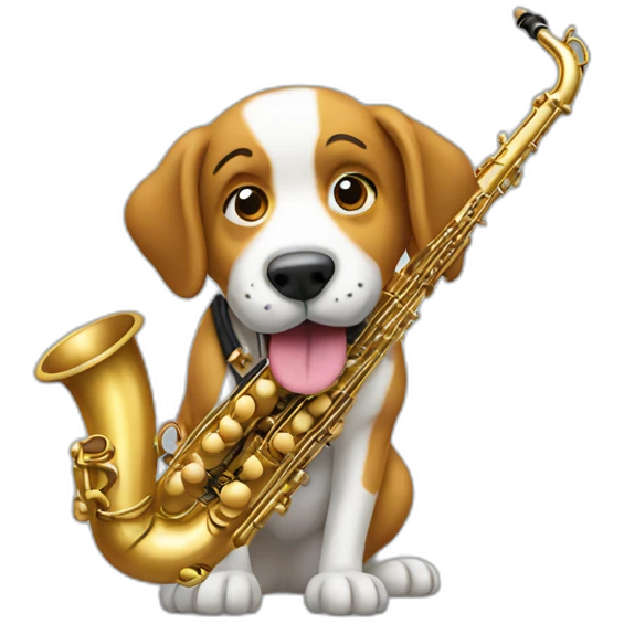 dog playing sax emoji