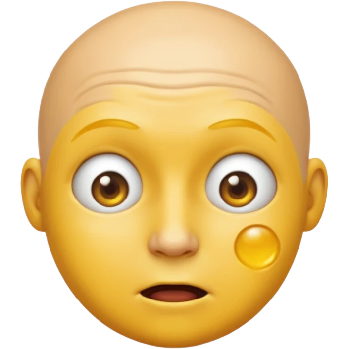 I want the emoji to be dizzy and sweaty and sweaty and transparent with yellow skin color and bald like all emoji’s  emoji