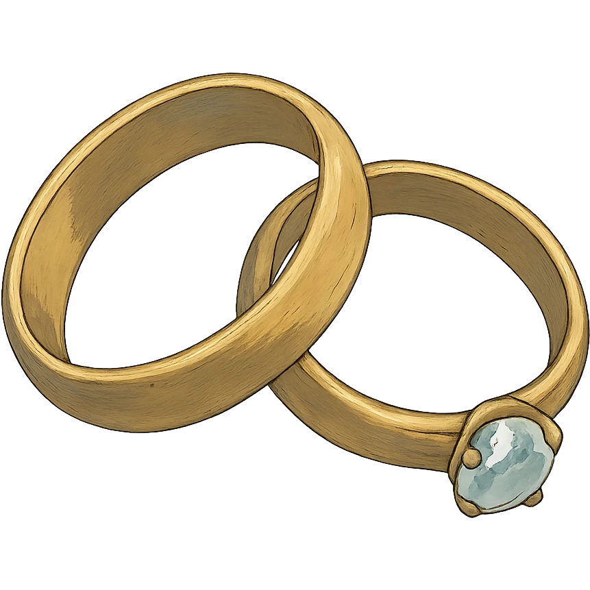 ghibli style wedding rings emoji