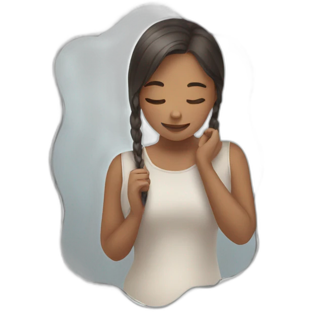 girl hugging mirror reflection emoji