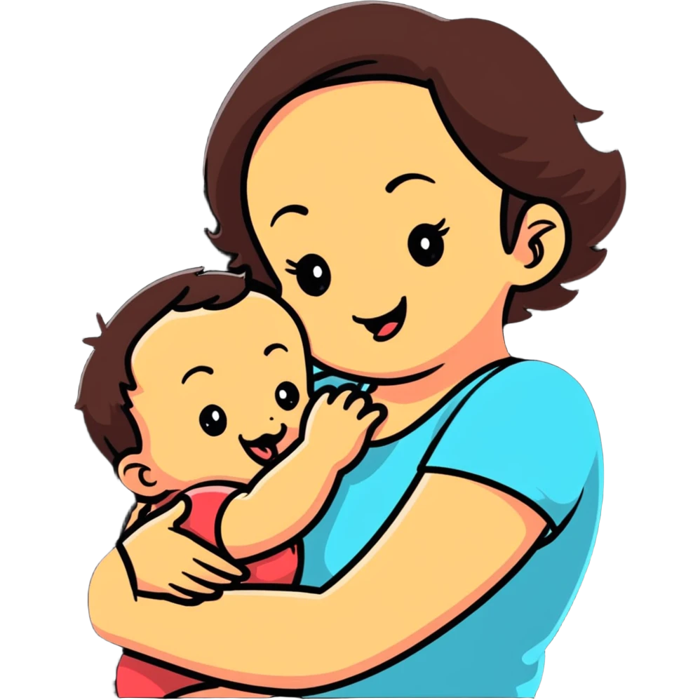cute baby biting his mother's arm emoji