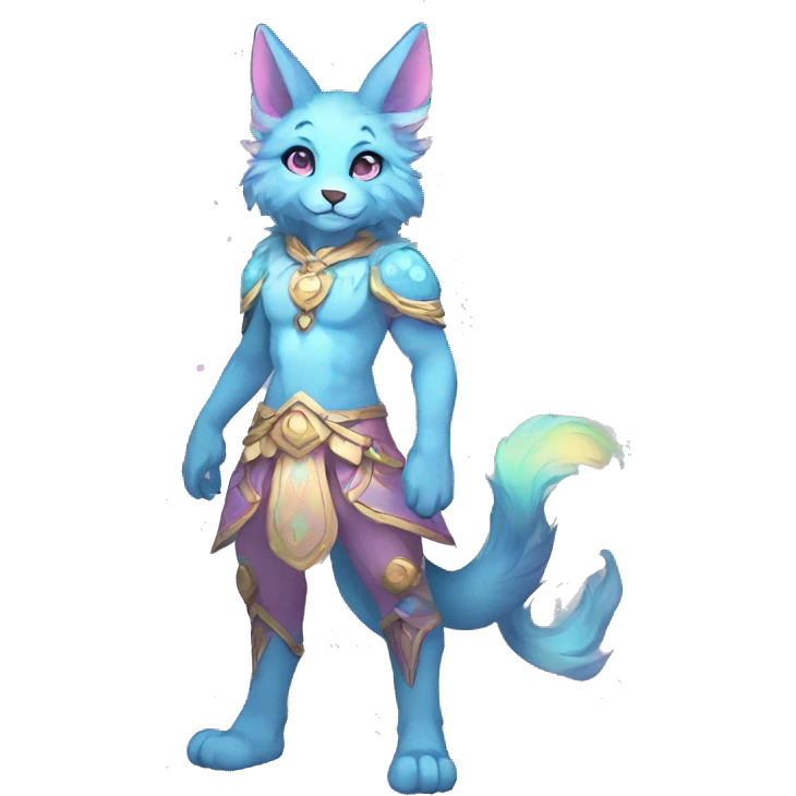 Full body Kawaii bright fantasy ethereal anthro fursona animal emoji