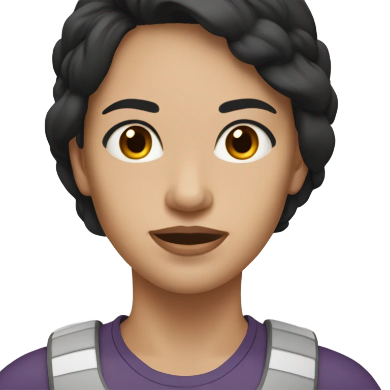 Running woman pale  light skin with medium length black hair brown eyes  emoji