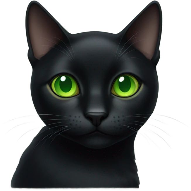 Black cat with green eyes emoji