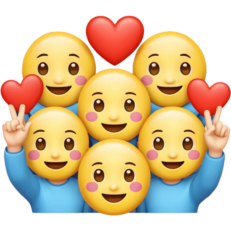 I wanna make a emojis making a kawi face and holing up the chines heart sigh emoji