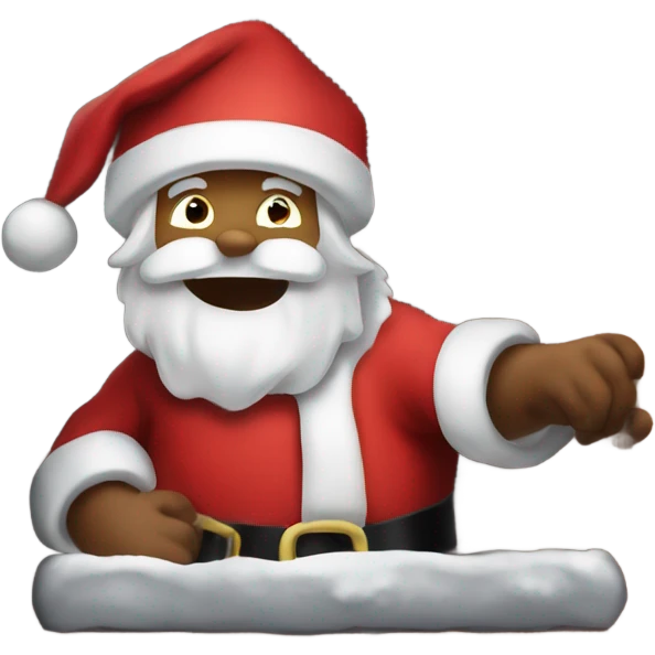 Santa getting stuck in chimney emoji