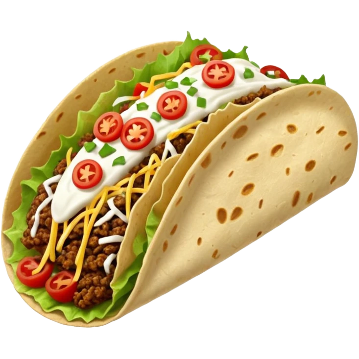 
Street food taco with toppings emoji