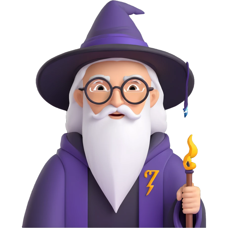 Harry Potter wizard with round glasses and lightning scar emoji