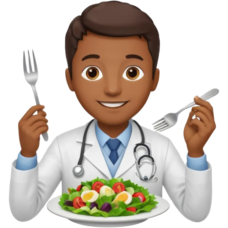 Doctor eating in restaurant full body emoji
