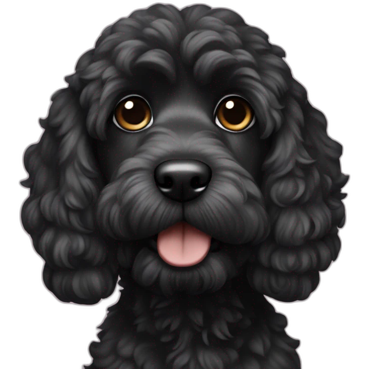 Black cockapoo dog emoji