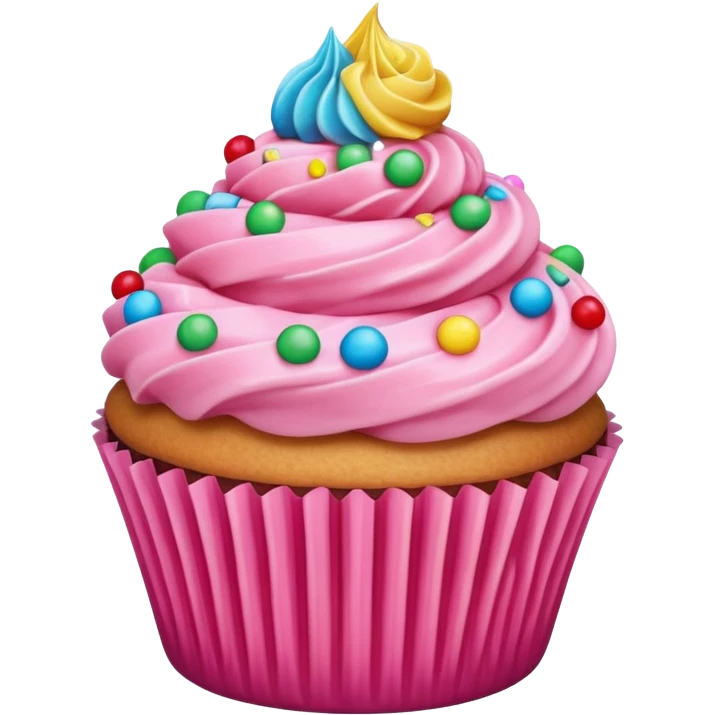 Cupcake with pink icing emoji