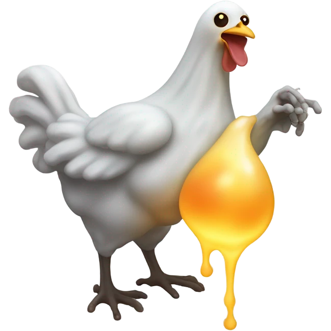 Ghost with chicken leg emoji