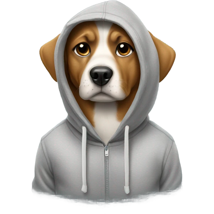 Dog wearing a hoodie emoji