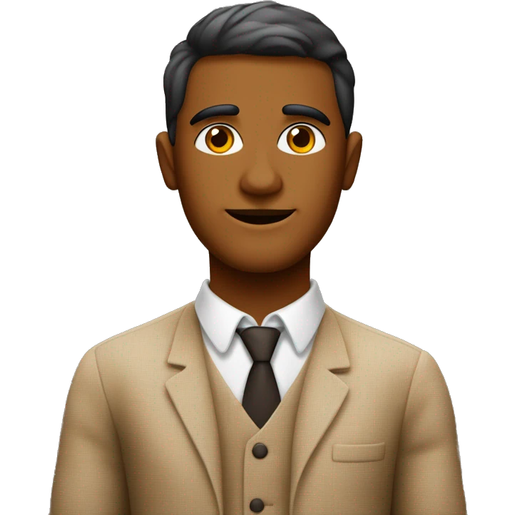 Crea un avatar de medio cuerpo de una psicóloga color canela  con grandes ojos cafés, rostro delgado, cabello largo negro emoji
