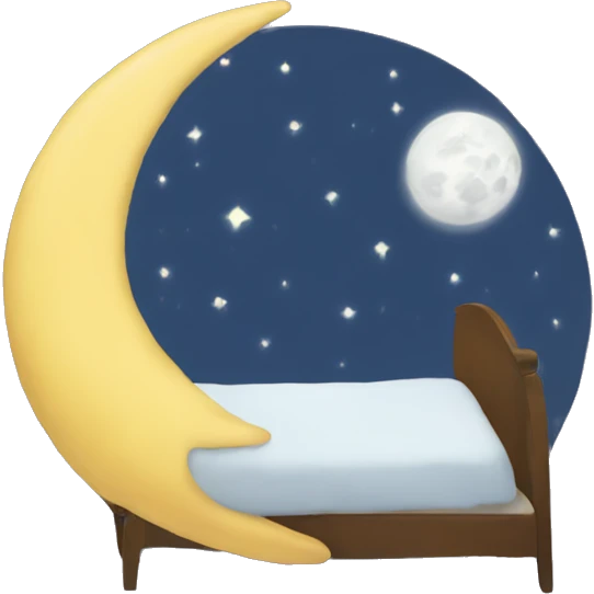 Moon in bed  emoji