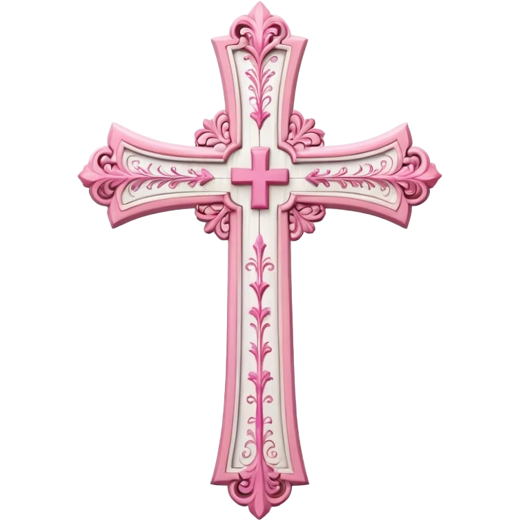 Pink and white cross emoji