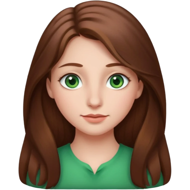 Vull una noia amb els cabells marró per les espatlles i ulls verds amb el nas mes gros i el cabell llarg emoji