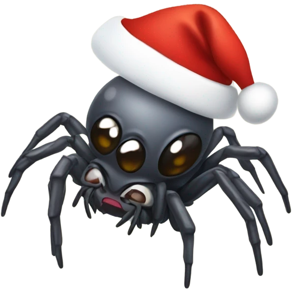Spider with a Santa hat emoji