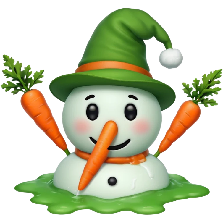 melting snowman with green hat emoji
