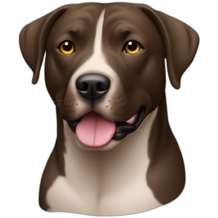 Perro  labrador pitbull café oscuro emoji