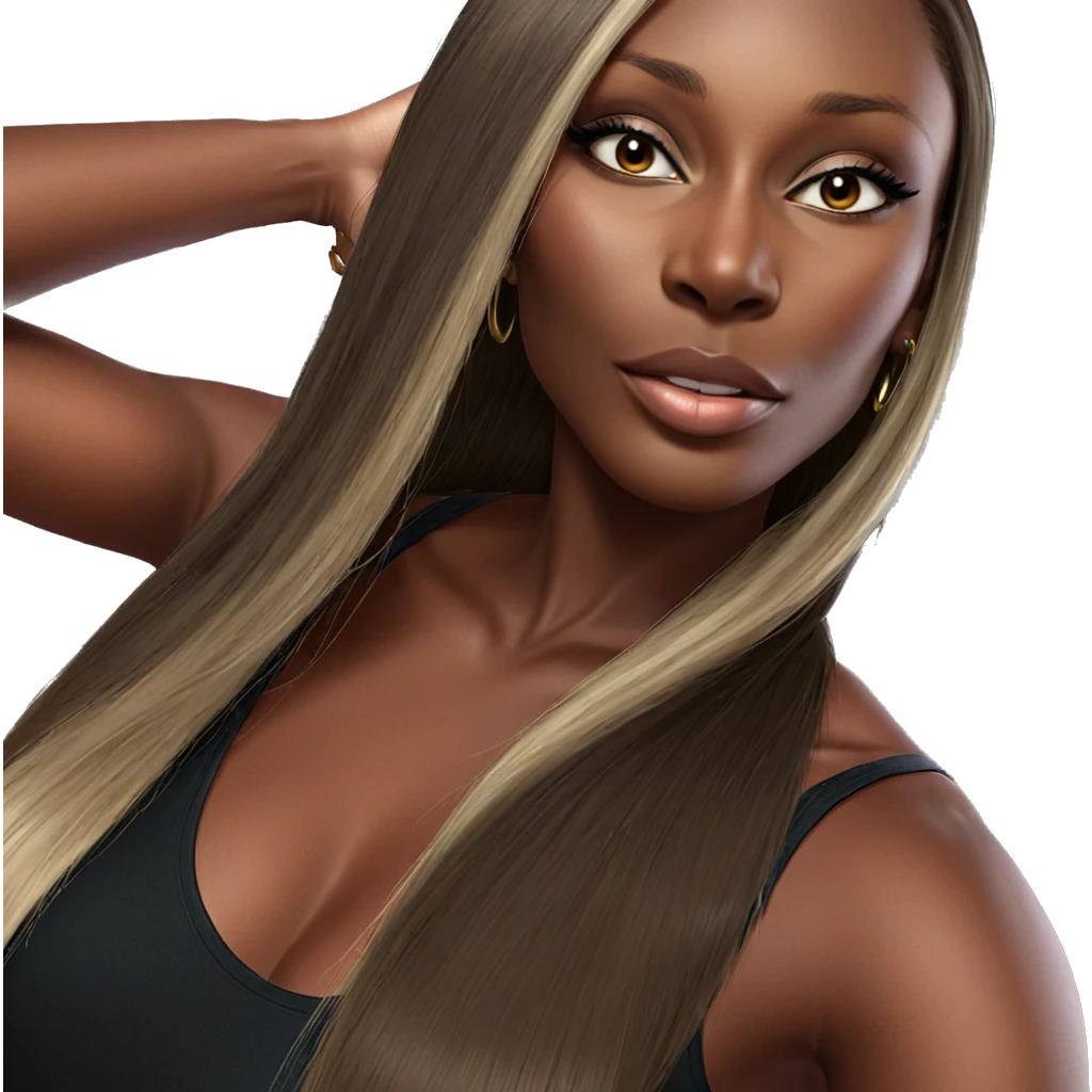 realistic portrait of dark-skinned girl emoji